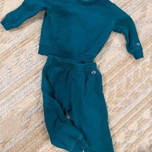 Champion Kids Teal Sweatpant Set with Logo